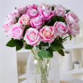 Valentine's Day Artificial rose Lifelike Beautiful Single rose  flower Silk rose for Wedding Valentine's Day gift Home decoration Table setting Hall decoration. 