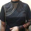 Multi Layers Metal One Side Shoulder Body Harness Chains Fashion Body Jewelry. 