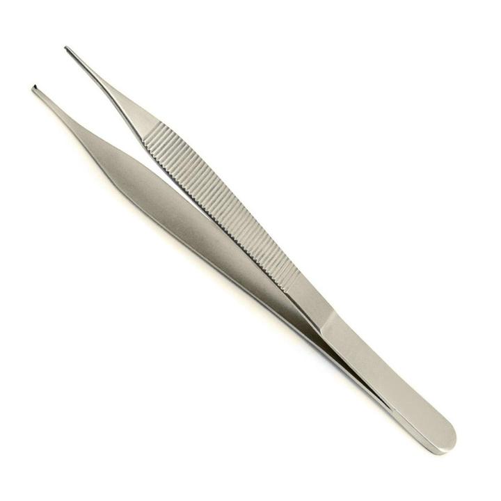 High Quality Professional Stainless Steel Surgical Adson Kocher Tweezers Tissue Forceps 12cm Dental Toothed Dressing Plier