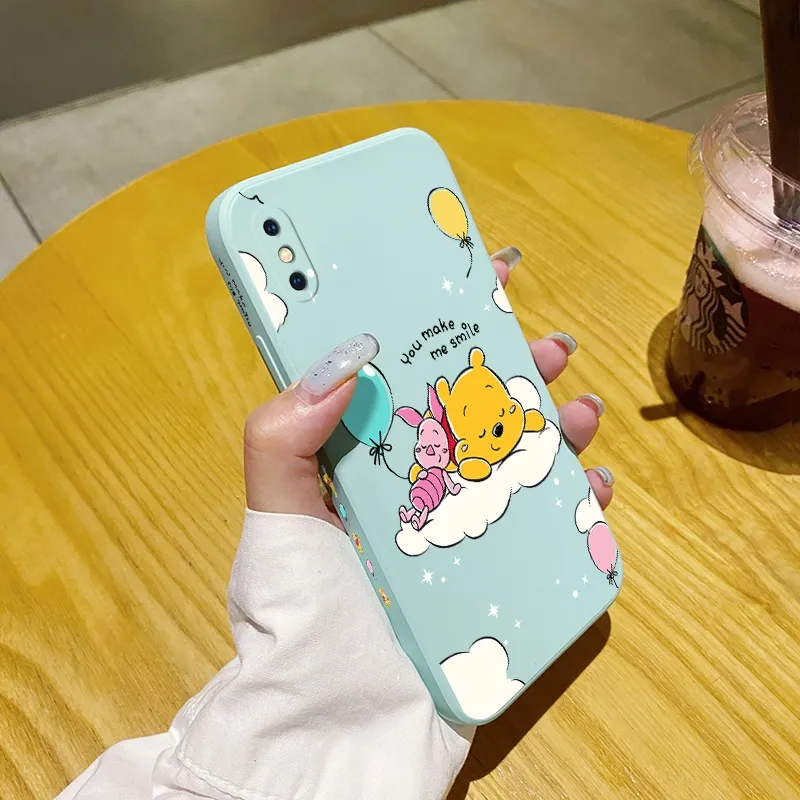 JIUMOO for iPhone X Case Fashion Tide Cartoon Cute Winnie The Pooh