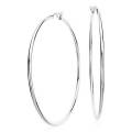 Silver Round Hoop Earrings For Girls Women Fashion Jewellery 70 mm. 