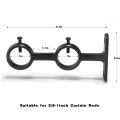 Curtain Rod Bracket, 4Pcs Double Curtain Rod Holder, Double Rod Brackets Hooks for Living Room Bedroom Curtain Rods. 