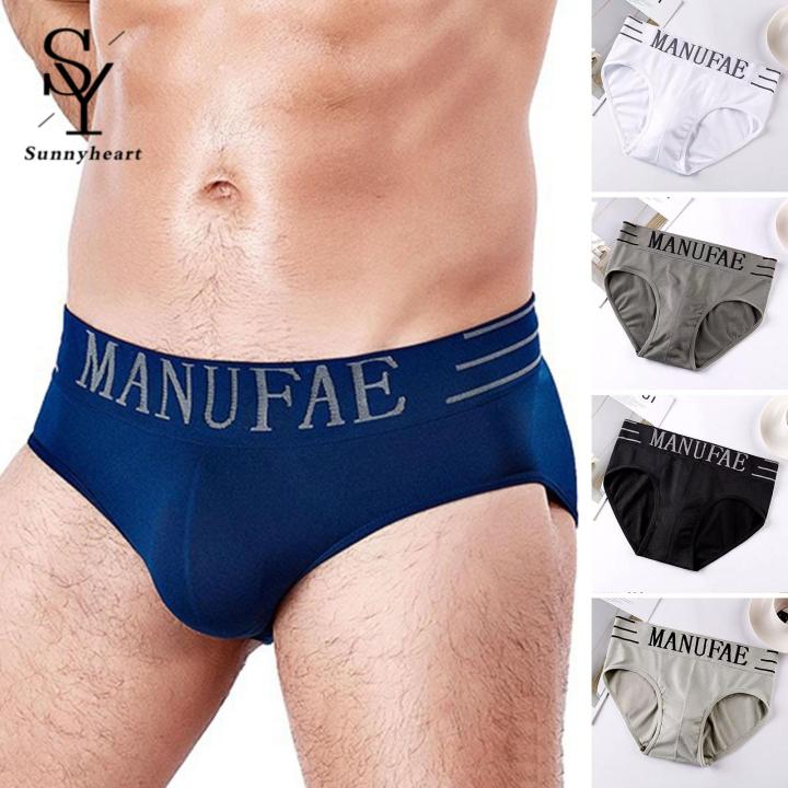 Sunnyheart Men Seamless Briefs Stylish Fast-drying Men's Seamless Underwear with Letter Print Comfortable Versatile Southeast Asian Buyers' Choice Soft Comfortable Men Underwear