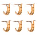 6Pcs Ceiling Curtain Rod Installation Hook Hanger Storage Rack Support Bracket. 