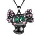 Exquisite Fashion Mexican Axolotl Necklace For Women cartoon black salamander animal pendant jewelry birthday gift for Kids Girl. 