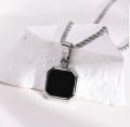 "Stainless Steel Cube, Rectangle & Square Neck Chains: Modern Accessories for Boys & Girls - Elevate Your Style!". 