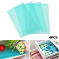 4pcs Fridge Mats, Refrigerator Liners Sheet – Non-Slip, Waterproof, and Easy to Clean Mats for Protecting Refrigerator Shelves, Drawers, and Storage Bins, Food Safety and Organization. 