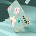 Flower Style Casing for Infinix Hot 9 X655C X656 X655 X655D 2022 New Design Square Shape Phone Case Soft Plating Case Cover with Free Lanyard. 