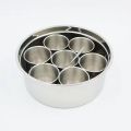 Kitchen Household Masala Box Organizer High-Quality Stainless Steel Spice Box Masala Dabba 7 Deep Katori With Box And Silicon Lids 25 Cm.. 