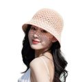 Ladies Bucket Hat Stylish Patchwork Stripes Papyrus Summer Hat Anti-sun Cool Fashion Bucket Hat Lady Sun Hat Outdoor Supply. 