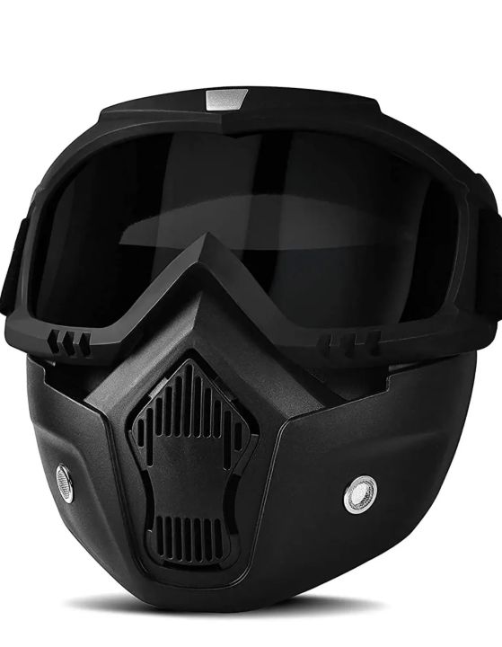 DETACHI Bike Face Mask, Face Shield, Full Face Protection Motorbike Helmet (Clear), Motorcycle Clear Goggle Tactical Detachable, Safety Face Shield Mask Goggles, Goggles Face Helmet Mask Fog-proof Warm Goggles Mask