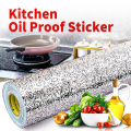 Aluminium Foil Self Adhesive Sticker Roll, Silver & Golden color Kitchen Backsplash Wallpaper, Heat Resistant Oil Proof Waterproof Aluminium Sheet DIY Sticker for Stove, Shelves, Drawers, Home, Cabinet, Furniture, Wall 40x200cm. 