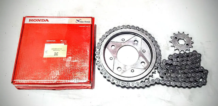 Atlas Honda Chain Sprocket Kit CG125 Self (Special Edition) l Atlas Honda Chain Kit CG125 Self l Atlas Honda Genuine Chain Garari