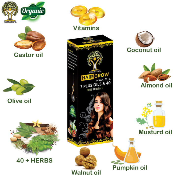 Hair Grow Max Hair Oil 150ml - Pure Herbal,