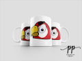 Premium Printing Quality Mug showing a close-up of the face of an angry red macaw Mug 330Ml. 