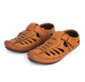 Stylish Roman Synthetic Leather Covered Sandals For Men. 