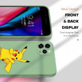 Hontinga for Infinix Hot 10 Play Case Cartoon Pikachu Phone Case Pocket Monster Pokemon Square Liquid Silicone Cases Full Cover Camera Shockproof Protection Case. 