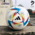 AL RIHLA FOOTBALL SOCCER MATCH BALL THERMAL BONDED - MACHINE BONDED BALL - STANDARD SIZE 5 FOR ADULT FOOTBALL TRAINING AND PRACTICE BY BEYNAAM ONLINE STORE. 