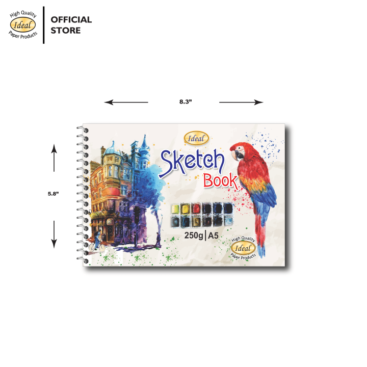 Sketch%20Book%20-%20A5%20Size%20-%20250g%20Paper%20-%20For%20Acrylic%20&%20Watercolor%20-%20Image%202