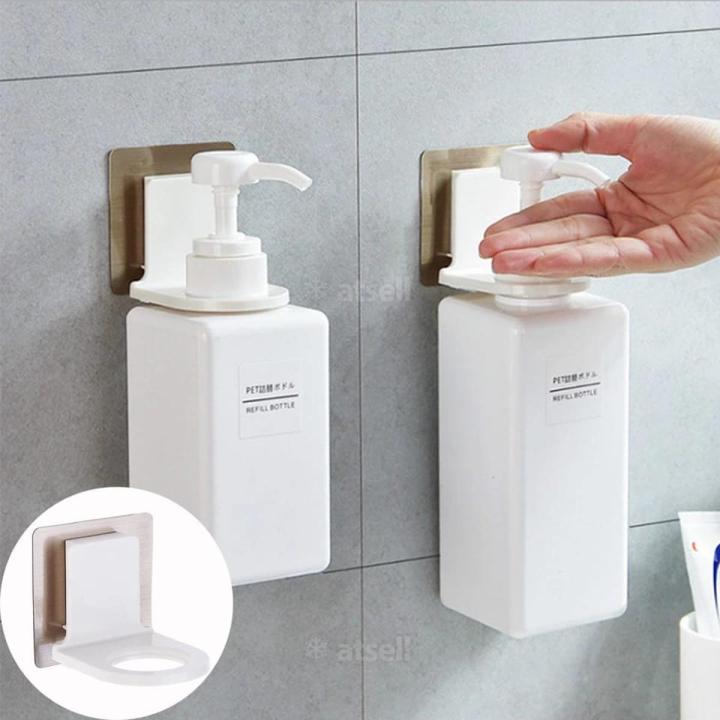 Pack OF 2 Self-Adhesive Shampoo Bottle Shelf Wall Mounted Liquid Soap shower gel Organizer Hook Holder Shelves Hanger Bathroom Accessories