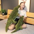 Simulation Large Soft Crocodile Plush Toy Fluffy Full Stuffed Animal Pillow Green Giant Alligator Sofa Cushion Kid Birthday Gift. 