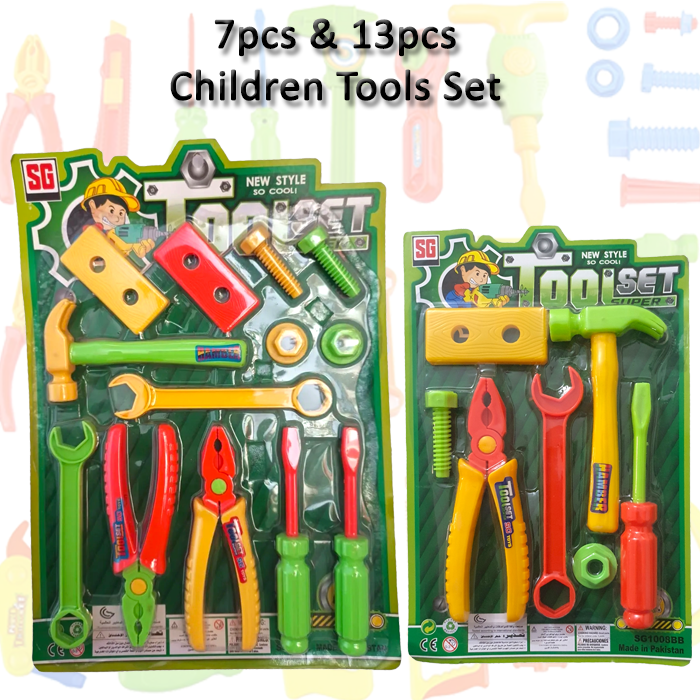 7pcs & 13pcs  Plastic Tools Gift Set for School Children Kids Perfect Birthday Gift Learning Toys