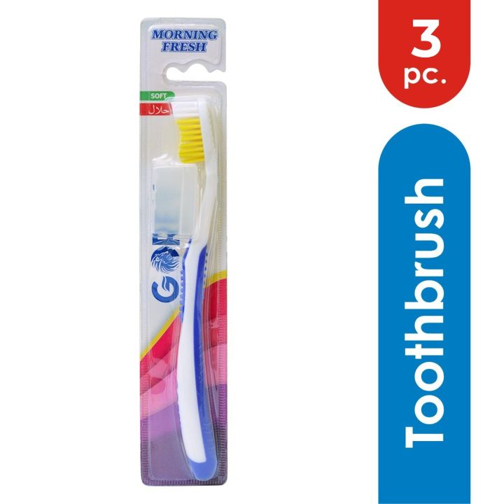 Gorey - Morning Fresh Medium Toothbrush (Pack Of 3) Kills Bacteria Whitens teeth Premium Quality