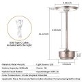 Rechargeable Cordless LED Table Lamps Touch Sensor Light, 3-Levels Portable Dimming Wireless Battery Operated Lamp，Nightstand Lamp/Night Light/Restaurant Table/Outdoor/Coffee/Bar. 