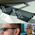 Unisex Polygonal Funny Toys Mosaic Glasses Photo Props Thug Life Sunglasses Pixel Glasses. 
