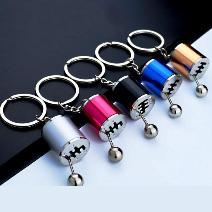 Creative Car 6 Speed Gearbox Gear head Keychain Manual Transmission Lever Metal Key Ring Car Refitting Metal Pendant