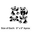 3D Wooden Wall Art 4 Pieces Wooden Panda Room Decoration Pair of Panda Wall Art Beautiful Wall Decor for Bedroom for Home and Shop. 