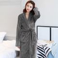 Men Women Towel Bathrobe-Grey. 