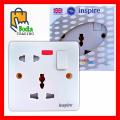 3 Pin Inspire Light Plug Socket Wall Socket Plate China Fitting Light Plug- 250 Volts / 15 Amp High Quality. 