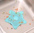 PACK OF 3 Kitchen Silicone Star Shaped Sink Filter Drain Hair Sewer Colander Strainer Bathroom Random Multicolor. 