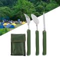 Multifunction Outdoor Tableware,3 in 1 Camping Folding Spoon Fork Knife Portable Cutlery Set with Pounch. 