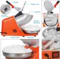 Electric Ice Shaver Machine, 300W Professional Double Blades Semi-automatic Snow Cone Maker, Ice Crusher Smoothie Maker Ice Shaver Machine, Electric Stainless Steel Shaved Ice Machine Portable Shaved Ice Snow Cone Machine For Household & Commercial Use, |. 