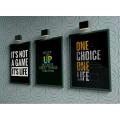 Set of 3 Motivational Quote Wall Frames, Quote for Office Wall Décor. 