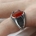 2024 Hot Products Italian Custom Jewellery Ring Jewelry Vs Oval Cut Red Color Zircon Diamond Rings For Men. 