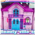 |Doll House| Happy Family Villa Set For Girls |Big Doll House Set for Girls| Pink Color Dollhouse Furniture  Set - 85 x 40 x 60 cm|. 