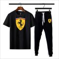 Ferrari printed Summer Printed Tracksuit For Men & Boys - Soft and Comfortable Fabric T Shirt & Trouser Printed Tracksuit. 