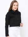 HOME SHOPPING 5   Kraus Jeans Women Black Solid Denim Jacket. 