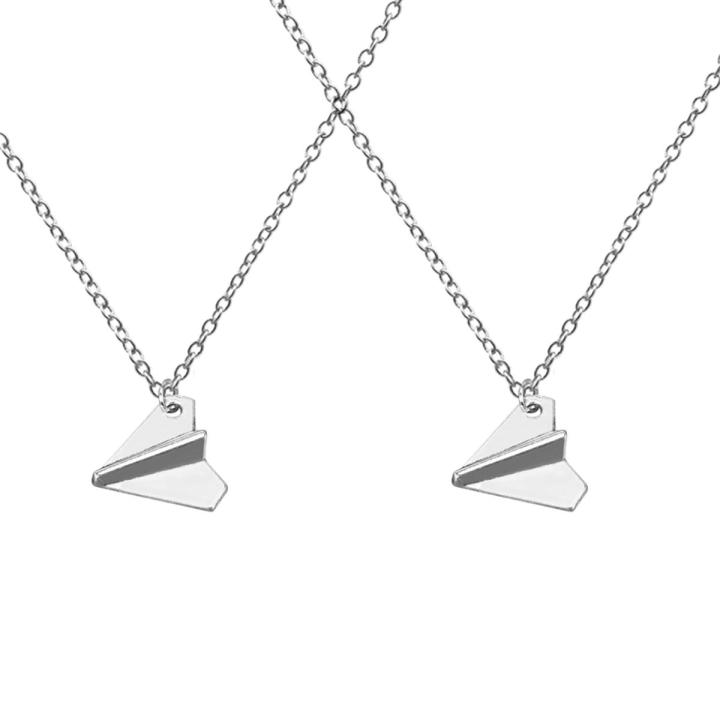 2X Fashion One Direction Paper Airplane Necklace (Silver Color)