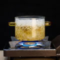 Glass Saucepan  with Cover, Heat-Resistant Glass Stovetop Pot and Pan with Lid, The Best Handmade Glass Cookware Set Cooktop Safe for Pasta Noodle, Soup, Milk, Baby Food. 