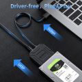 POSUGEAR SATA USB 3.0 Adapter, 5 Gbps Super Speed USB to SATA Cable for External 2.5 Inches/3.5 Inch HDD/SSD SATA I/II/III Hard Drive Adapter, Support UASP, External Power Supply 12V 2A Power Adapter, Compatible with PC, MacBook, PS5, Xbox, PS4. 