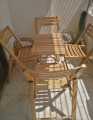 Solid Beech Wood Foldable 4-Chairs with Table. 