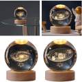 3D Art Crystal Ball Night Lamp Luminous Crystal Ball Decoration Solar System Led Night Lights Desktop Home Decor. 