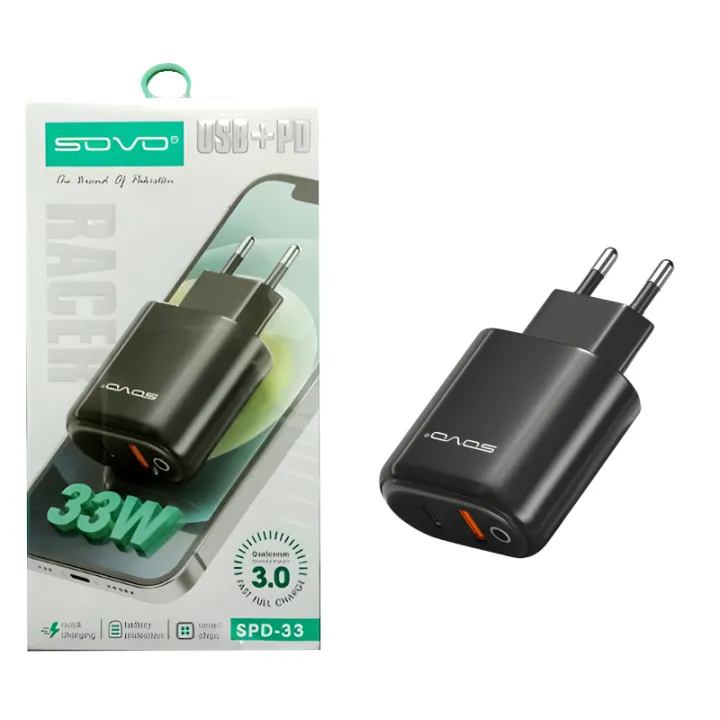 SOVO%20Racer%20SPD-33%20USB%20+%20PD%2033W%20Built-In%20Intelligent%20Chip%20Fast%20Charging%20Adapter%20-%20Image%202