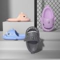 Fluorescence Shark Slippers Man Women The Dark Night 4cm Thick Soles Women Slipper Couples Home Flip Flops Luminous Shark Slides. 