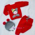 winter baby dress/ handmade crochet baby boy dress set for Winter/ baby accessories/ woolen baby dress set. 