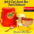 Hot and cool insulated Stainless steel and stylish Travel and picnic purpose Big 3 Containers Lunch Box  (4.5 LTR CAPACITY). 
